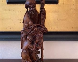 Wooden carved Asian statue $150 - Call or Text for Updated Discount Price 