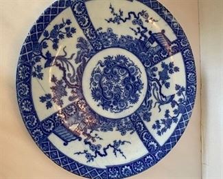 #49 2 Blue & White Oriental Chargers  1’ each      			$  60 EACH -Call or Text for Updated Discount Price 

