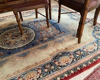 Dining Room rug - Oriental blue/red 72.5”W x 11’L			$350 - Call or Text for Updated Discount Price 
