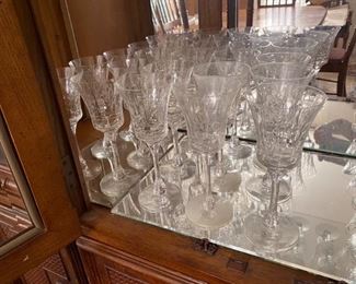 Etched glass Depression Era Heisey - set of 12 - but 6 in excellent condition - $140 - Call or Text for Updated Discount Price -