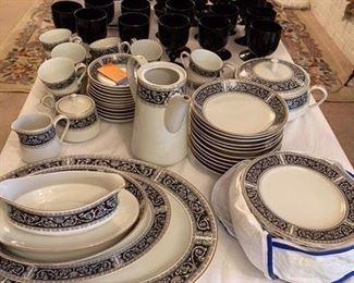 Black and White china set $150 -Call or Text for Updated Discount Price - 
