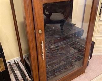 Art Deco Curio Cabinet w/Glass Door   19”D x 26”W x 4’”H  - $140 - Call or Text for Updated Discount Price - 
