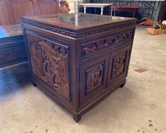 Carved Asian side table & coffee table $495 Call or Text for updated discount price. 