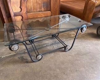 Iron and glass top coffee table $195 - Call or Text for updated discount price. 