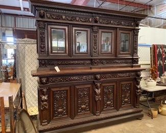 Amazing carved Belgian Carved sideboard / cabinet - call for new updated discount price