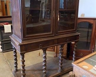 $800 French cabinet twisted legs from Bordeaux area. Original glass on doors. Call or text for new updated price
