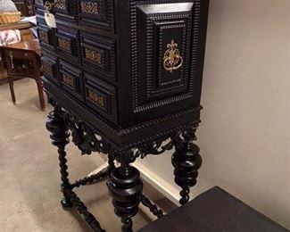 $1,250 Dutch carved cabinet black ebony - mint condition - call or text for our new updated discount price