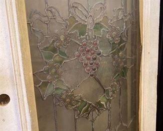 Stain glass door with grape design 