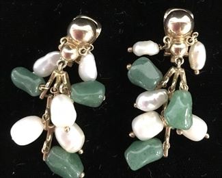 Antique Victorian 14k 18k gold jadeite jewelry set