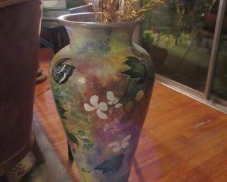Large hand painted vase
