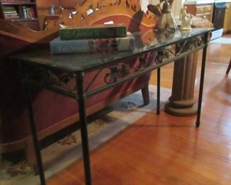 Iron glass top sofa table