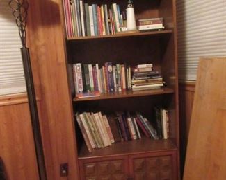 Pr of mid-century bookcases (one of two) , Hard cover books