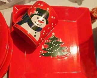 WAECHTERSBACH GERMANY RED CHRISTMAS PLATE & CUP