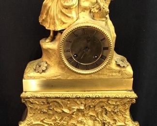 ANTIQUE LOUIS XVI STYLE FRENCH GILT CLOCK