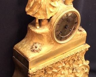 ANTIQUE LOUIS XVI STYLE FRENCH GILT CLOCK