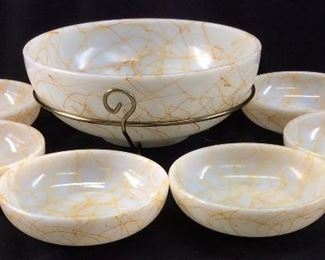 VTG MILK GLASS BOWLS ET