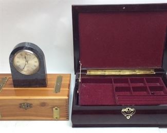 JEWELRY BOXES, MARBLE CLOCK