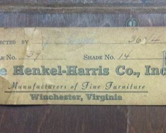 VTG. HENKEL-HARRIS 2 PIECE BUFFET