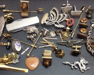 TIE CLIPS, PINS, CHARMS, CUFFLINKS