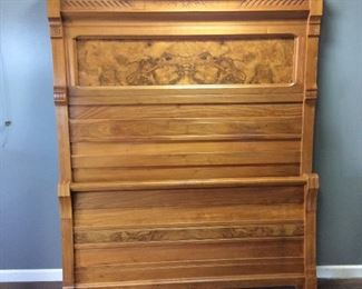 VTG. BURL MAPLE QUEEN SIZE BED