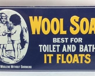 REPRO EMBOSSED WOOL SOAP SIGN ADVERTISING