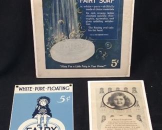 VTG. FAIRY SOAP 5C SIGN, PAPER AD, SOAP ADVERTISING