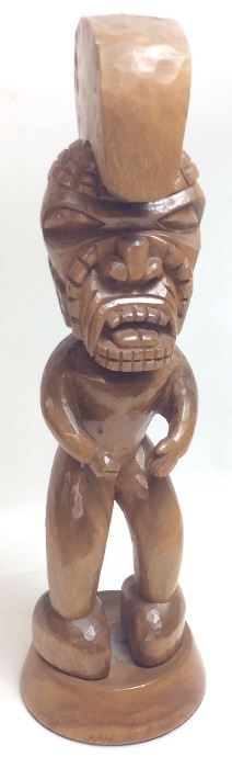 WOOD MAYAN SCULPTURE, 20’’H