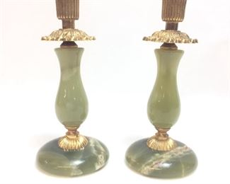 VTG. JADE CANDLESTICK HOLDER