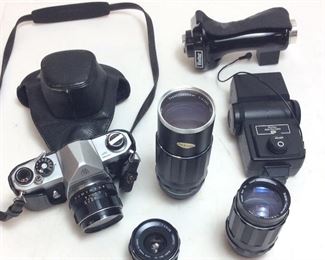 PENTAX ASAHI, 3 LENS, FLASH & CASE