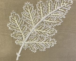 Mounted Embroidered Linen in Shadowbox