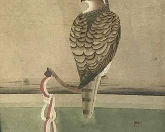 Signed Chinese Hand Painted Bird Artwork