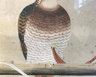 Signed Chinese Hand Painted Bird Artwork