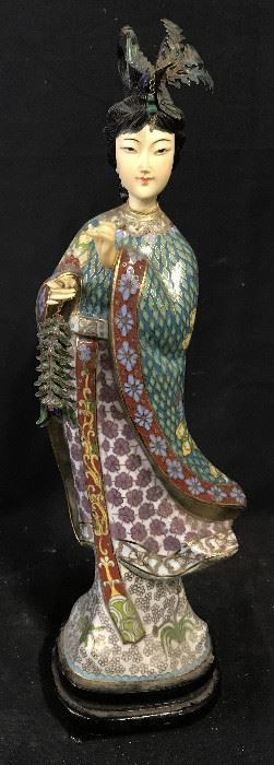 Chinese CloisonneTraditional Maiden Figure