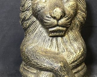Cast Iron Lion Chess Piece Statue