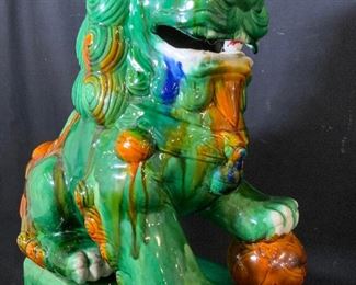 Large Ceramic Asian Foo Dog Figural