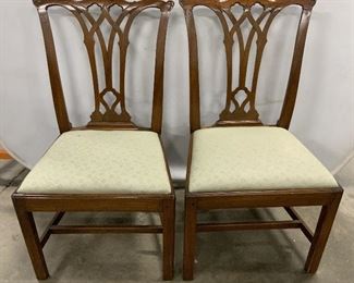 Pair Antique 18th Century Carved Wood Chairs