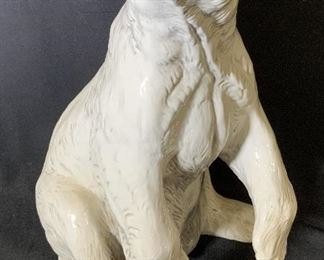 Ceramic Polar Bear Statue, 1982, Italy 19 in H