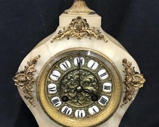 Stone Rococo Style Mantle Clock