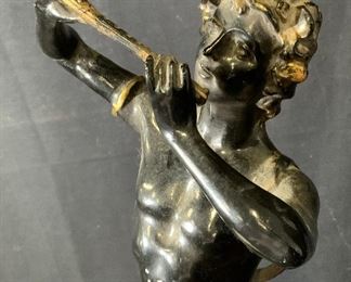 Vintage Painted French Style Bronze Sculpture