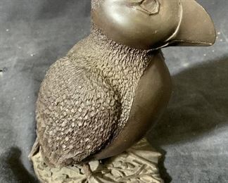 Composite Statue of Puffin Bird and Chick