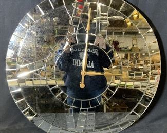 Oversized Mirrored Wall Clock