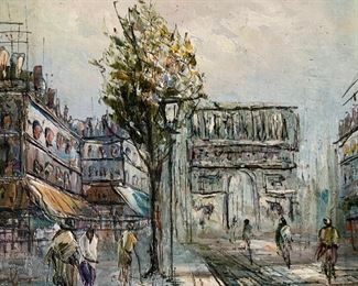 Signed Arc de Triomphe Oil Painting