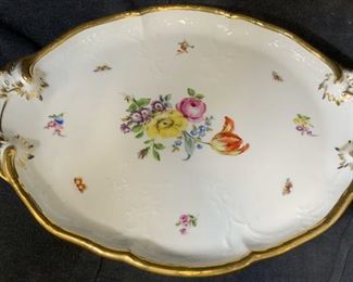 Antique Gilt Painted Porcelain Platter