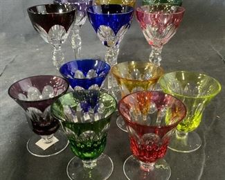 Set 12 Bohemian Glass Crystal Stemware