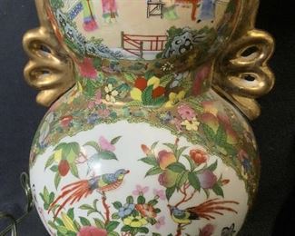 Pair Hand Painted Ceramic Asian Lamps