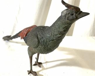 Hand Painted Austrian Bronze Pheasant Figural