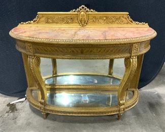 Antique French Gilt Wood Console Table
