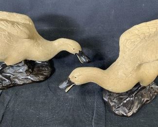 Pair Ceramic Geese Sculptures, China