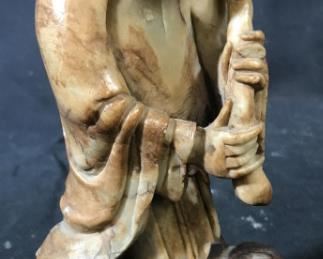 Asian Carved Soapstone Elder Figural Sculpture