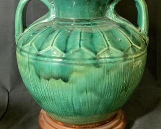 Green Ceramic Urn Lamp, Spain